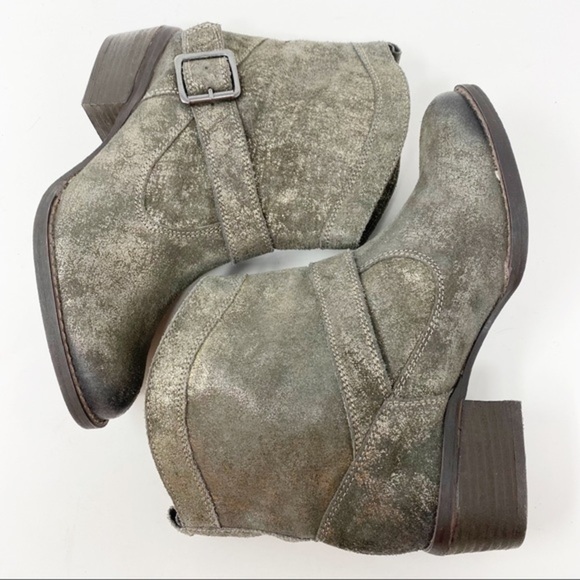 Naughty Monkey Suede Metallic Buckle Ankle Boots 7 - Picture 5 of 8